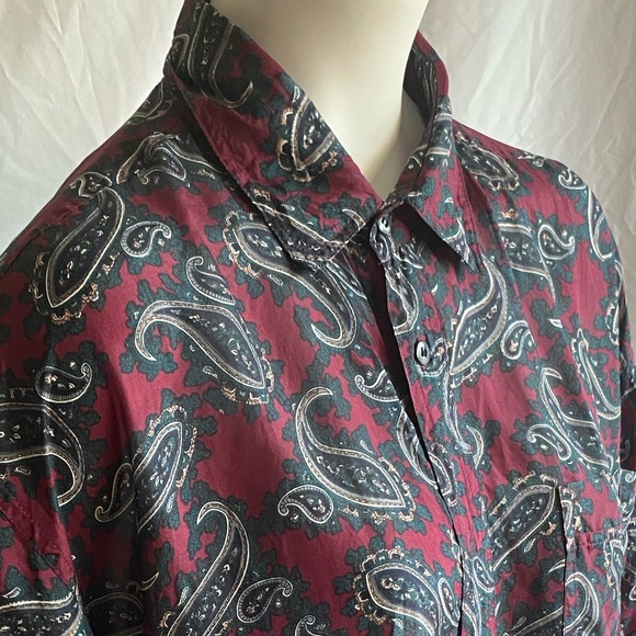Vintage Paisley print 100% silk blouse - Picture 5 of 6